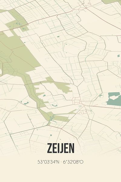 Carte ancienne de Zeijen (Drenthe) par Affiches de lieux