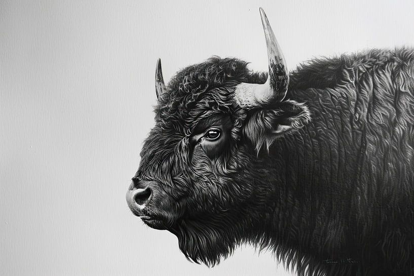 Koeienportret in zwartwit van Vlindertuin-Art