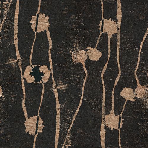 Rauwe natuur. Botanische collage in zwart.