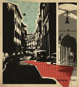 Retro-Postkarte von Bologna, Italien