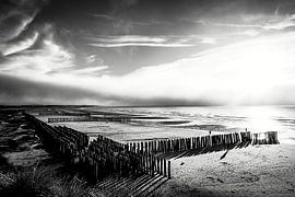 Vue sur la mer au coucher du soleil