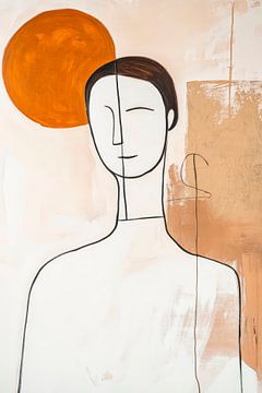 Abstract portrait with sun symbolism by Poster Art Shop