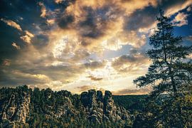 Horizont Panorama Schrammsteine an der Elbe in Bad Schandau von Jakob Baranowski - Photography - Video - Photoshop