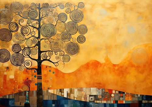 Orange Harmony | Abstract Nature Tree