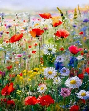 Zomer! Wilde bloemenveld van Studio Pieternel