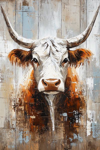 Peinture de vache des Highlands design moderne par Imperial Art House