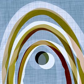 Retro Regenboog Textiel Kunst van Mad Dog Art