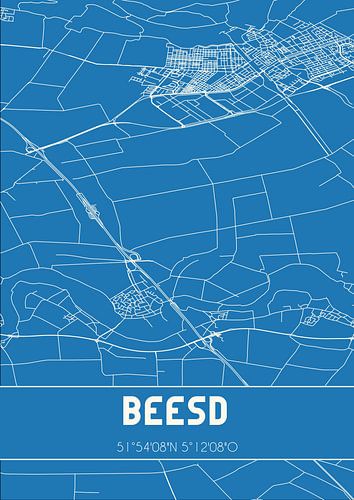 Blauwdruk | Landkaart | Beesd (Gelderland)