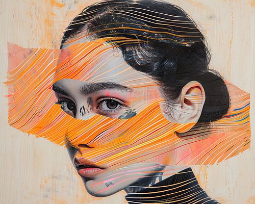 Orange Stripes Women by Art Whims