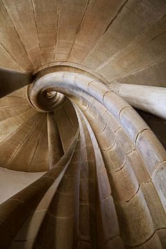 Spiral stone stair in old tower van Anton Eine