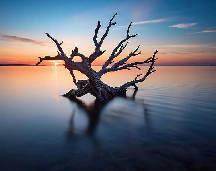 Treibholz am Meer bei romantischem Licht von fernlichtsicht