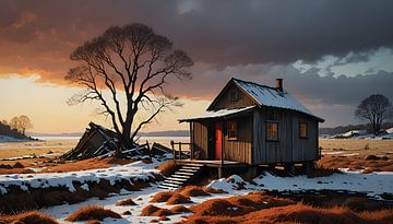 Lapland, eenzame hut van Nick Wendt