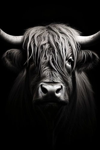 Portrait d'animal minimaliste en noir et blanc