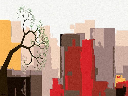 Downtown. (City-art)