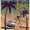 Ocean Odyssey Vintage Tropical Cruise Artwork by Jan Keteleer