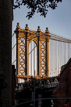 Pont de Brooklyn au lever du soleil, gros plan sur Arjen Schippers