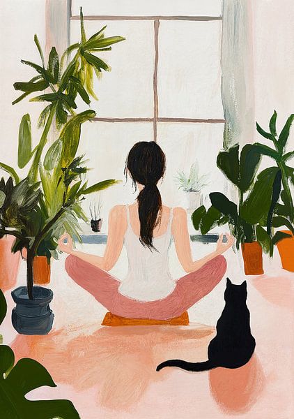 Yoga Katze Wohnung I von Niklas Maximilian