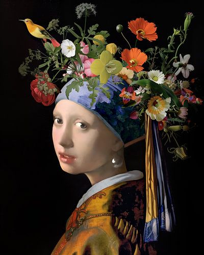 Fille avec une boucle d'oreille en perle - La fille de Vermeer sur OEVER.ART