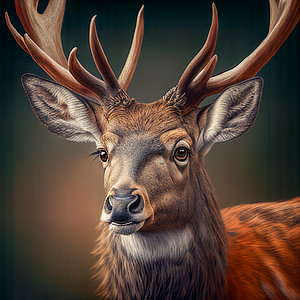 Porträt eines Rothirsch Illustration