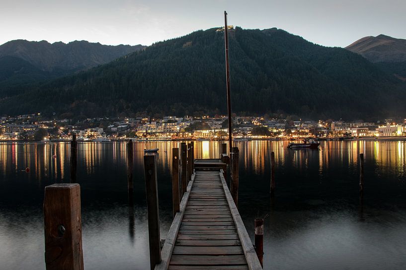 Queenstown jetty in the evening by Tom in 't Veld