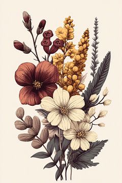 Vintage botanische bloemenillustratie van Imperial Art House