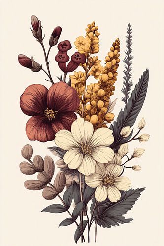Vintage botanische bloemenillustratie