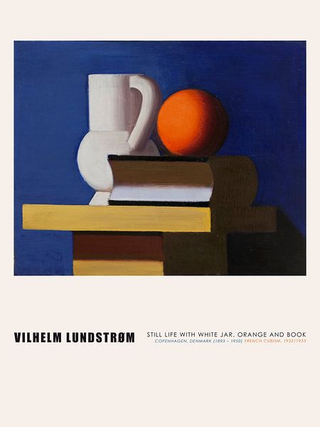 Vilhelm Lundstrøm - Still Life with Jug, Book and Orange by Old Masters