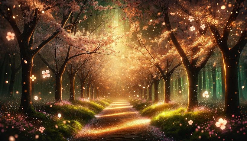 Enchanting spring walk in a sea of lights by artefacti