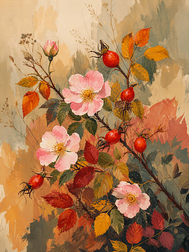 Herbststillleben: Botanische Pracht in Herbstfarben