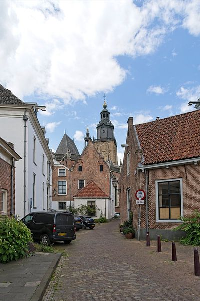 View of Walburgiskerk from Proosdijsteeg in Zutphen by Henk van Blijderveen