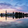 Schwerin - Panorama at sunset by Frank Herrmann
