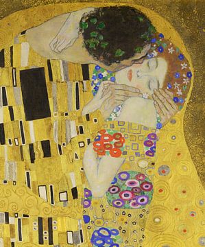 De Kus van Gustav Klimt (uitsnede) van Details of the Masters