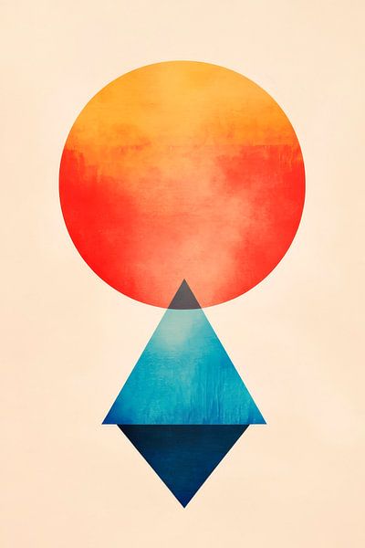 Geometric shapes with sun circle by Poster Art Shop