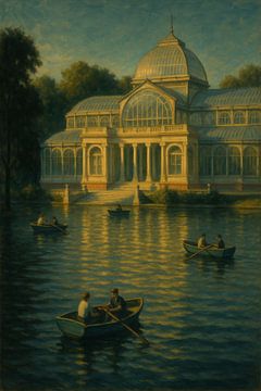 Retiro Park Evening Gleam – Serenity by the Crystal Palace