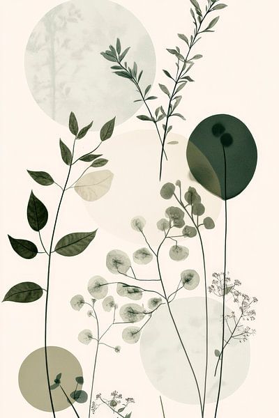 Grüne Harmonien – Botanische Eleganz von Poster Art Shop