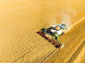 Combine oogst tarwe in de zomer gezien van opzij van Sjoerd van der Wal Fotografie thumbnail