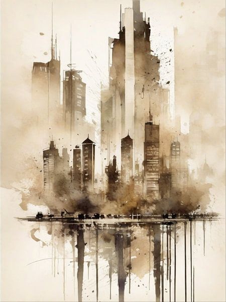 Aquarelles urbaines III par ArtDesign by KBK