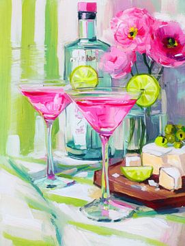 Zomerse Toast – Roze Martini en Bloemenpracht