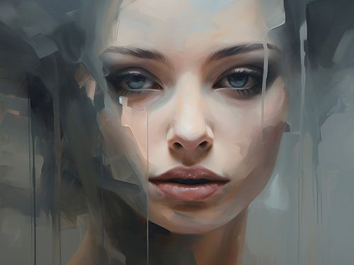 Tableau portrait abstrait - Décoration murale moderne