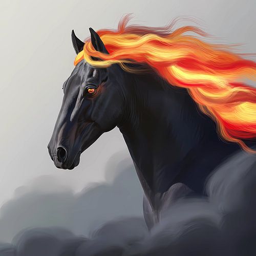 Fiery Resistance: Horse with Burning Mane by The Art Kroep