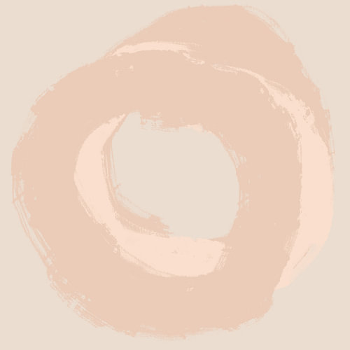 Cercles rose pastel sur Art minimaliste abstrait