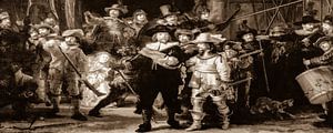 La Ronde de Nuit de Rembrandt dans Sépia