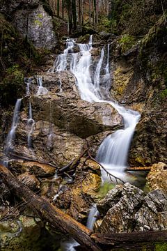 At the Lainbach Falls, the waterfall in the forest -de waterval in het bos - la cascade dans la foret by Christina Bauer Photos