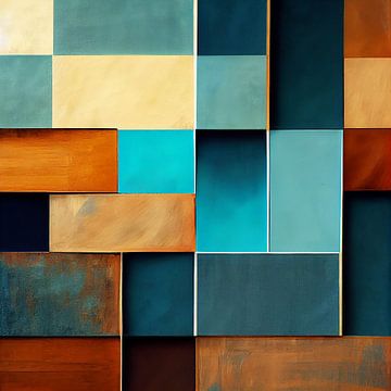 Brown Blue tones in aqua, blue and brown by Color Square
