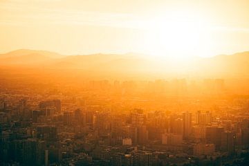 Coucher de soleil sur Santiago du Chili