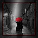 Gemeinsam unter dem roten Regenschirm von Monika Jüngling Miniaturansicht