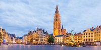 The Grote Markt in Antwerp at night