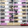 Hongkongse Taxi voor een Hongkongs Flatgebouw van Marlies Gerritsen Photography