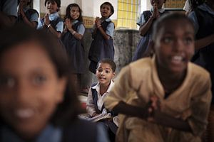 schoolkinderen in india van Karel Ham