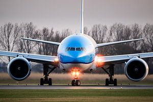 KLM Boeing 777-200ER lining up for take-off Polderbaan Schiphol by Dennis Janssen